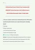 CJE Benchmark Exam1 Patient Care Fundamentals  2026&sol;2027 Actual Questions and Verified Answers  with Detailed Rationales Grade A Study Guide