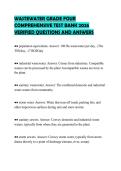 WASTEWATER GRADE FOUR COMPREHENSIVE TEST BANK 2026 VERIFIED QUESTIONS AND ANSWERS
