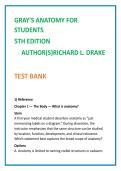2026 NGN NCLEX Test Bank for Gray&rsquo;s Anatomy for Students 5th Edition by Drake Vogl Mitchell &vert; MCQs Rationales Clinical Judgment