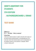 2026 NGN NCLEX Test Bank for Gray&rsquo;s Anatomy for Students 5th Edition by Drake Vogl Mitchell &vert; MCQs Rationales Clinical Judgment
