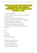 PHYS 141 Exam 2 PHYS 141 2026 Concept Exam Questions and Correct Answers Latest Update