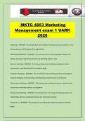 MKTG 4853 Marketing Management exam 1 UARK 2026