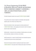 2A3 Power Engineering EXAM PREP  &lpar;UPDATED 2026&rpar; ACCURATE QUESTIONS  WITH VERIFIED CORRECT ANSWERS &vert;&vert;  100&percnt; GUARANTEED PASS LATEST  VERSION 