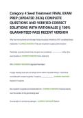 Category 4 Seed Treatment FINAL EXAM  PREP &lpar;UPDATED 2026&rpar; COMPLETE  QUESTIONS AND VERIFIED CORRECT  SOLUTIONS WITH RATIONALES &vert;&vert; 100&percnt;  GUARANTEED PASS RECENT VERSION 