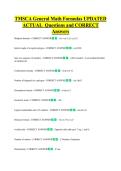 TMSCA General Math Formulas UPDATED  ACTUAL  Questions and CORRECT  Answers