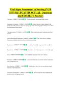 Vital Signs Assessment in Nursing &lpar;NUR  155&sol;156&rpar; UPDATED ACTUAL  Questions  and CORRECT Answers 