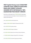 FDOT Asphalt Paving Level 2 EXAM PREP  &lpar;UPDATED 2026&rpar; COMPLETE QUESTIONS  BANK AND CORRECT DETAILED  ANSWERS WITH RATIONALES &vert;&vert; 100&percnt;  GUARANTEED PASS RECENT VERSION