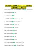 Vital Signs UPDATED  ACTUAL Questions  and CORRECT Answers  