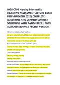 WGU C790 Nursing Informatics  OBJECTIVE ASSESSMENT ACTUAL EXAM  PREP &lpar;UPDATED 2026&rpar; COMPLETE  QUESTIONS AND VERIFIED CORRECT  SOLUTIONS WITH RATIONALES &vert;&vert; 100&percnt;  GUARANTEED PASS RECENT VERSION 