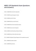 NERC CIP Standards Exam Questions and Answers