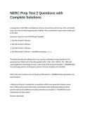 NERC Prep Test 2 Questions with Complete Solutions