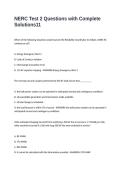 NERC Test 2 Questions with Complete Solutions