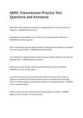 NERC Transmission Practice Test Questions and Answers