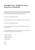 SOS NERC Prep - RElIABILITY Exam Questions & Answers