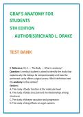 2026 NGN NCLEX Test Bank for Gray&rsquo;s Anatomy for Students 5th Edition by Drake Vogl Mitchell &vert; MCQs Rationales Clinical Judgment