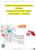 Test Bank - Accounting Information Systems 15th Edition&comma; Marshall B Romney&comma; Paul J&period; Steinbart&comma; Scott L&period; Summers&comma; David A&period; Wood