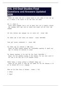ASL 310 Deaf Studies Final Questions and Answers Updated 2026