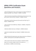 NPMA CPPS Certification Exam Questions and Answers