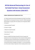 NR 566 Advanced Pharmacology for Care of the Family Final Exam &vert; Actual Assessment Questions with Answers &lpar;2026&sol;2027&rpar;