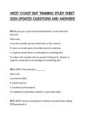 WEST COAST EMT TRAINING STUDY SHEET 2026 UPDATED QUESTIONS AND ANSWERS