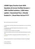 USABO Open Practice Exam With  Questions & Correct Verified Answers &vert;  100&percnt; Verified solutions &vert; 2026 latest  update &vert; Guaranteed Pass &vert; Already  Graded A&plus; &vert; Brand New Version&excl;&excl;&excl;&excl;&excl;&excl;&excl;