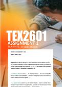 TEX2601 ASSIGNMENT 1 2026 &vert; DUE 31 MARCH 2026 - DISTINCTION GUARANTEED