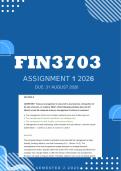 FIN3703 Assignment 1 2026 - Due 31 August 2026