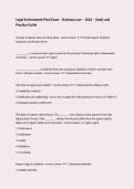 Legal Environment Final Exam &ndash; Business Law &ndash; 2026 &ndash; Study and Practice Guide