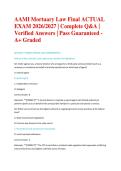 AAMI Mortuary Law Final ACTUAL EXAM 2026&sol;2027 &vert; Complete Q&A &vert; Verified Answers &vert; Pass Guaranteed - A&plus; Graded