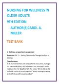 2026 NGN NCLEX Test Bank for Nursing for Wellness in Older Adults 9th Edition by Carol A&period; Miller &vert; MCQs Rationales Clinical Judgment