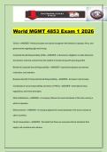 World MGMT 4853 Exam 1 2026