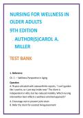 2026 NGN NCLEX Test Bank for Nursing for Wellness in Older Adults 9th Edition by Carol A&period; Miller &vert; MCQs Rationales Clinical Judgment