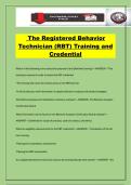 The Registered Behavior Technician &lpar;RBT&rpar; Training and Credential
