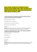Week 8 Quiz&colon; Introduction to Medical Surgical Nursing &lpar;Latest Update 2026 &sol; 2027&rpar; Introduction to Medical Surgical Nursing &vert; Questions and Answers &vert; 100&percnt; Correct &vert; Grade A - WCU