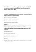NURS120 Fundamentals of Nursing Quiz &lpar;Latest Update 2026 &sol; 2027&rpar; Introduction to Medical Surgical Nursing &vert; Questions & Answers &vert; Grade A &vert; 100&percnt; Correct - WCU