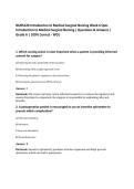 NURS120 Introduction to Medical Surgical Nursing Week 6 Quiz Introduction to Medical Surgical Nursing &vert; Questions & Answers &vert; Grade A &vert; 100&percnt; Correct - WCU