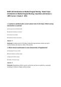 NURS 120 Introduction to Medical Surgical Nursing - Week 5 Quiz Introduction to Medical Surgical Nursing &vert; Questions and Answers &vert; 100&percnt; Correct &vert; Grade A - WCU