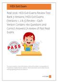 Real 2026  HESI Exit Exams Review Test  Bank 3 Versions &sol; HESI Exit Exams  &lpar;Versions 1&comma; 2 & 3&rpar; Review &ndash; Each  Version Contains 160 Questions and  Correct Answers &lpar;A review of Past Real  Exams