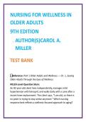 2026 NGN NCLEX Test Bank for Nursing for Wellness in Older Adults 9th Edition by Carol A&period; Miller &vert; MCQs Rationales Clinical Judgment