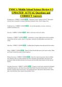 TMSCA Middle School Science Review &num; 3  UPDATED  ACTUAL Questions and  CORRECT Answers 