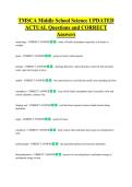 TMSCA Middle School Science UPDATED   ACTUAL Questions and CORRECT  Answers 