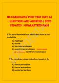 MS Cardiology Post Test &lpar;Set A&rpar; &ndash; Questions and Answers &vert; 2026  Updated &vert; GUARANTEED PASS