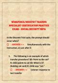 Workforce&sol;Industry Training  Specialist Certification Practice  Exam &ndash; Social Security WIPA 
