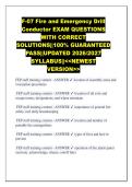 F-07 Fire and Emergency Drill  Conductor EXAM QUESTIONS  WITH CORRECT  SOLUTIONS&vert;&vert;100&percnt; GUARANTEED  PASS&vert;&vert;UPDATED 2026&sol;2027  SYLLABUS&vert;&vert;<<NEWEST  VERSION>> 
