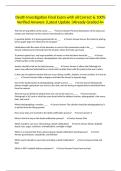 Death Investigation Final Exam with all Correct & 100&percnt; Verified Answers &vert;Latest Update &vert;Already Graded A&plus;