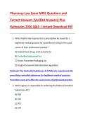 Pharmacy Law Exam MPJE Questions and  Correct Answers &lpar;Verified Answers&rpar; Plus  Rationales 2026 Q&A &vert; Instant Download Pdf