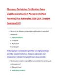 Pharmacy Technician Certification Exam  Questions and Correct Answers &lpar;Verified  Answers&rpar; Plus Rationales 2026 Q&A &vert; Instant  Download Pdf