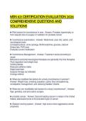 MSN 621 CERTIFICATION EVALUATION 2026 COMPREHENSIVE QUESTIONS AND SOLUTIONS