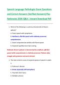 Speech-Language Pathologist Exam Questions  and Correct Answers &lpar;Verified Answers&rpar; Plus  Rationales 2026 Q&A &vert; Instant Download Pdf