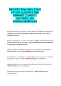 NSG6005- Psychiatry EXAM &semi;ATEST QUESTIONS AND VERIFIED CORRECT ANSWER 100- GUARANTEED PASS&period;